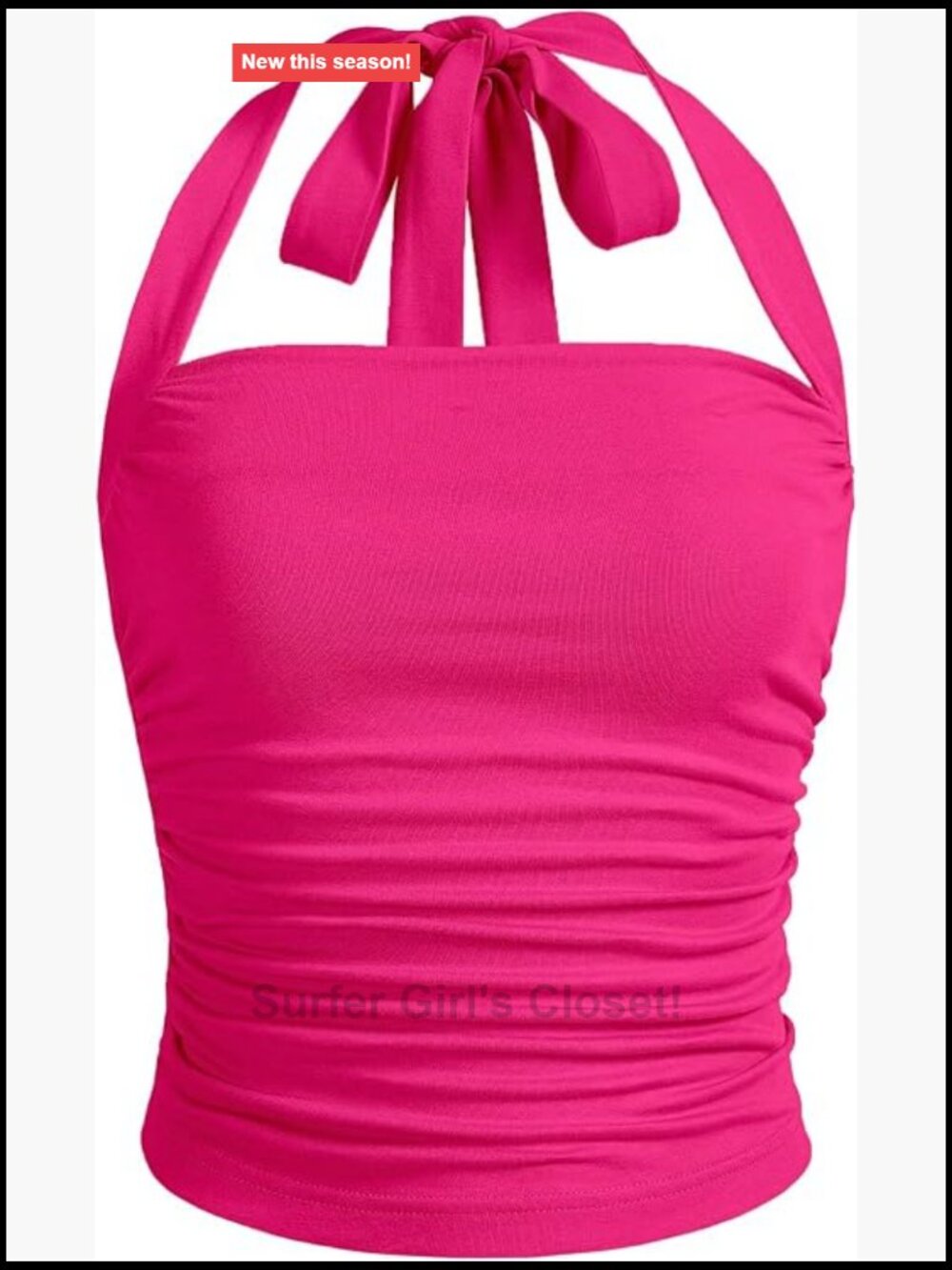 Y2K Ruched Halter Tank Top Sleeveless Knot Back Cami